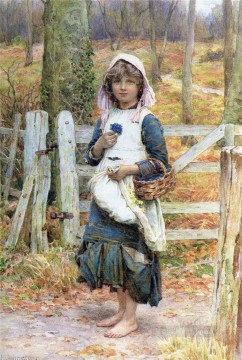 女性 Painting - カントリー・ガール by ヘンリー・ジェームス・ジョンストン イギリス 07 印象派